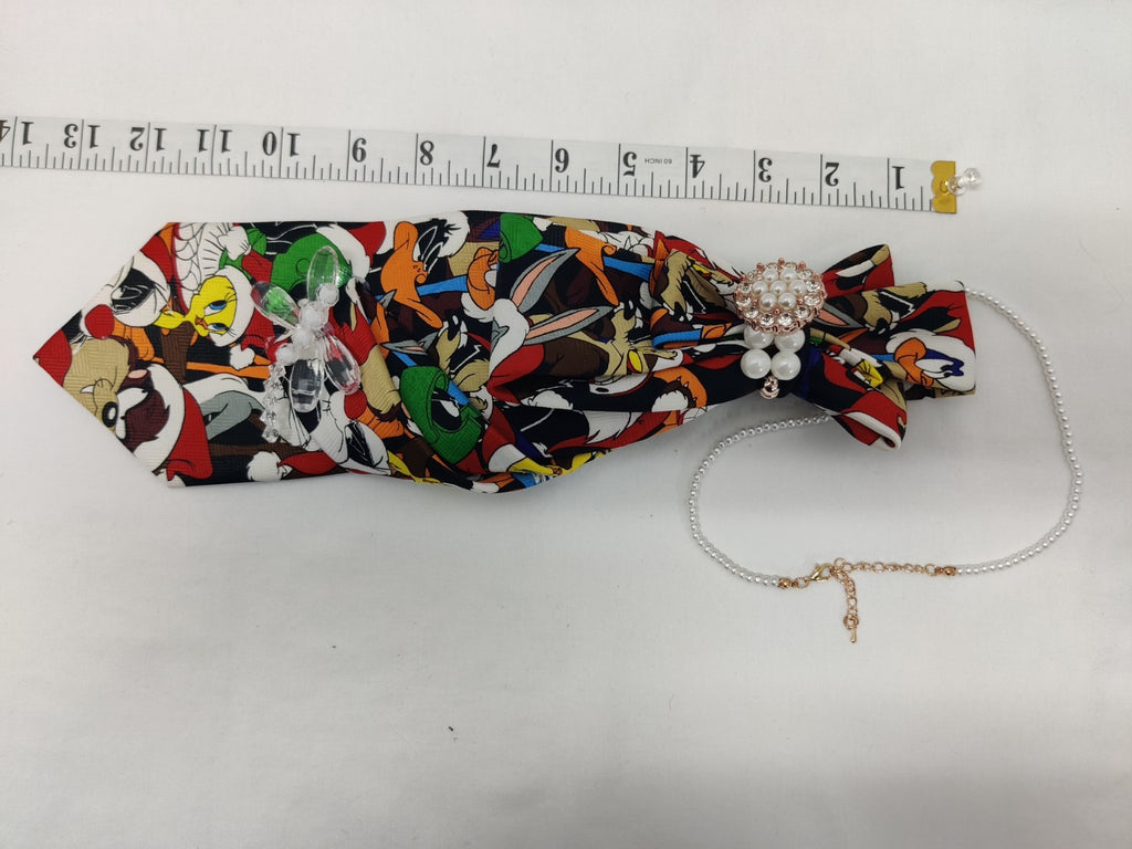 Women's Christmas Jabot Necklace - Looney Tunes Tie - Bugs Bunny Daffy Tweety