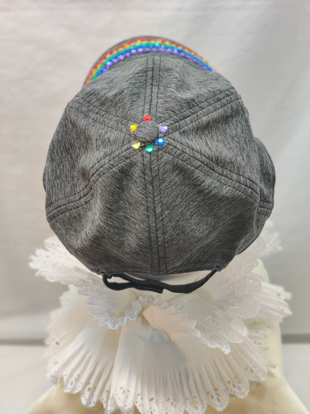 Women's Rainbow Bling Baseball Cap - Under Armour Gray - Pink Logo - Pride - OOA