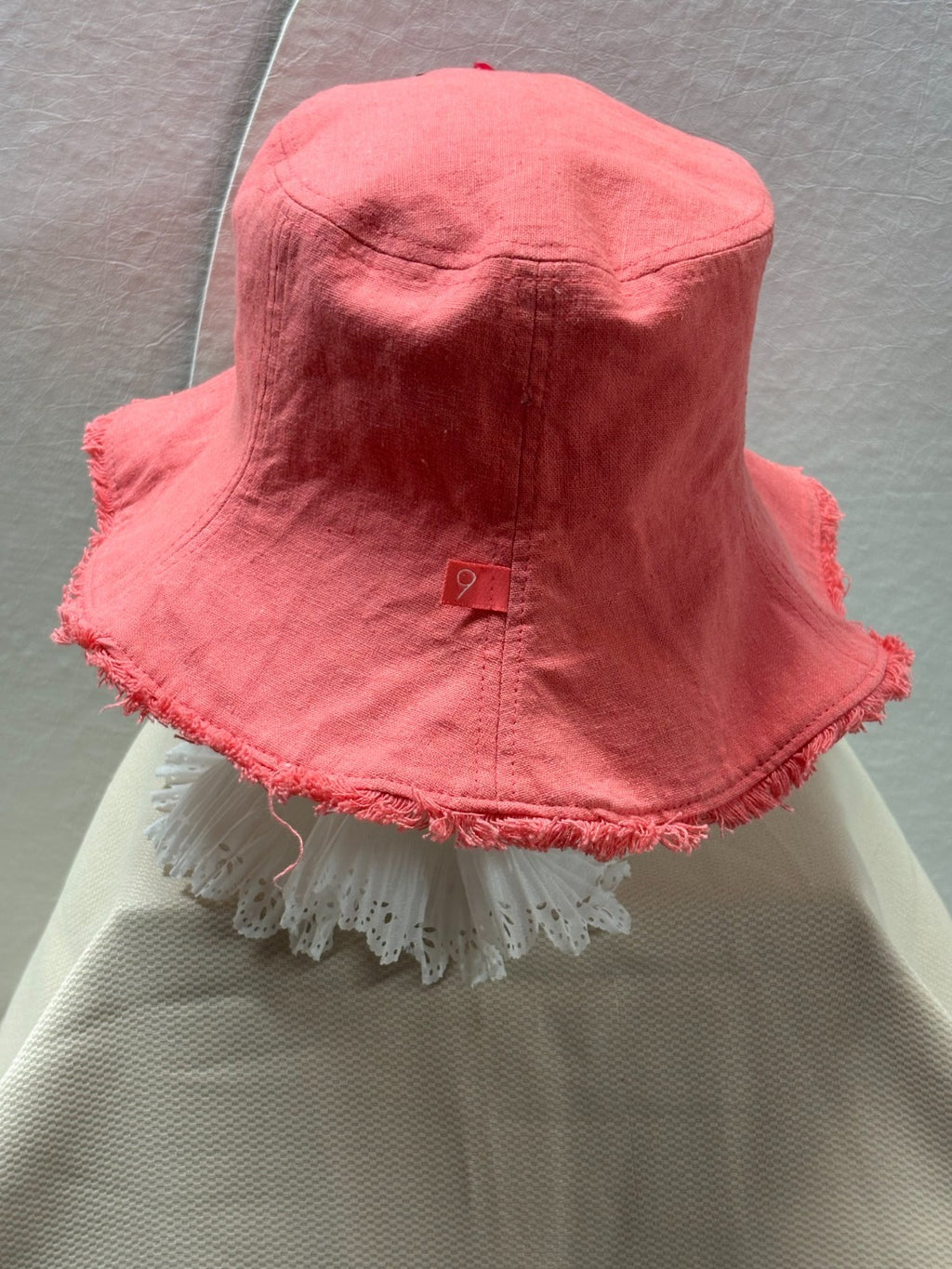Reversible Bucket Hat 2-in-1 Coral & Cream Magnetic Removable Flower Brooch