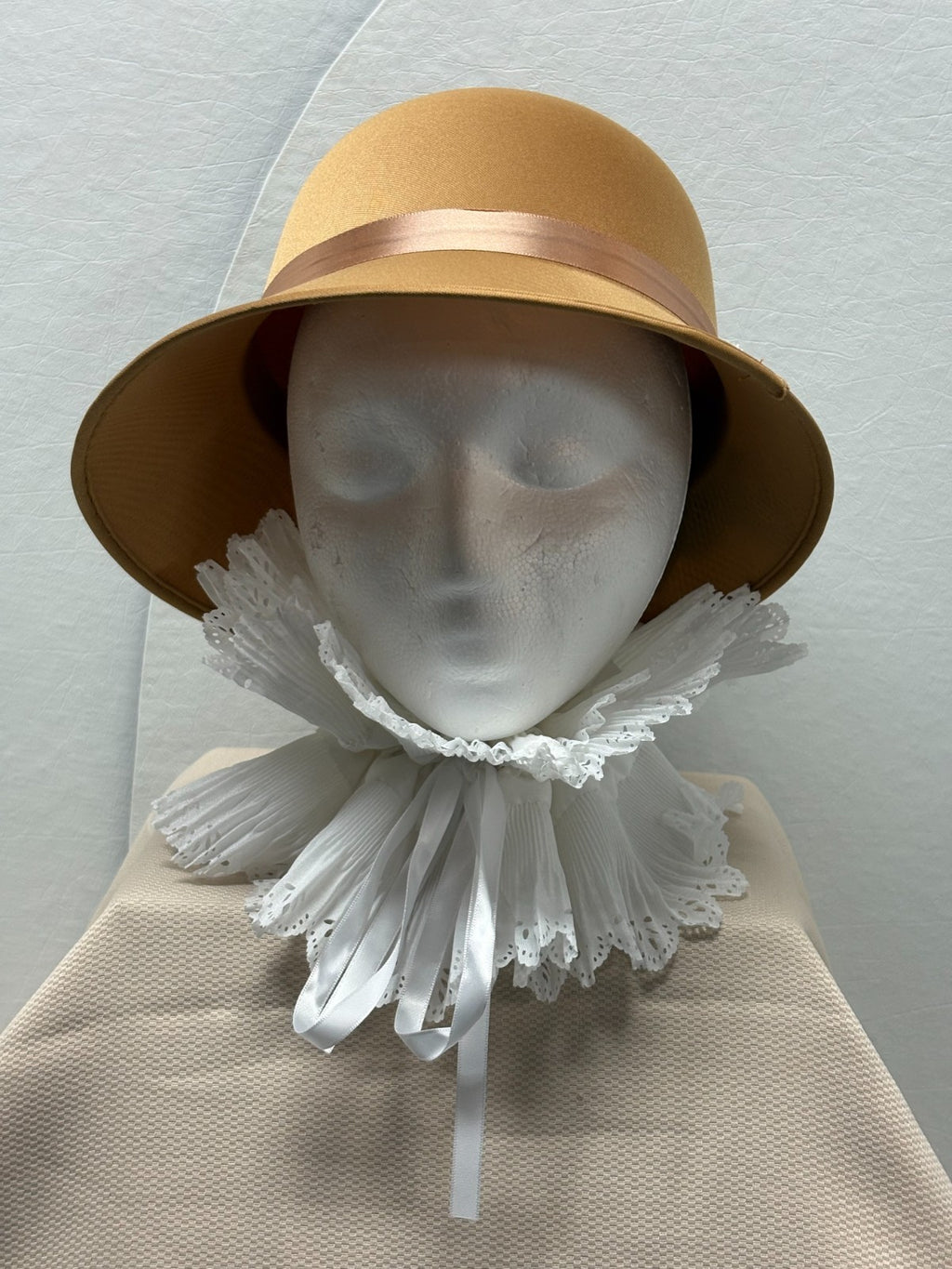 Tan Bowler Derby Hat - Boho Floral Daisy Rose - Tea Party Church Hat - Handmade