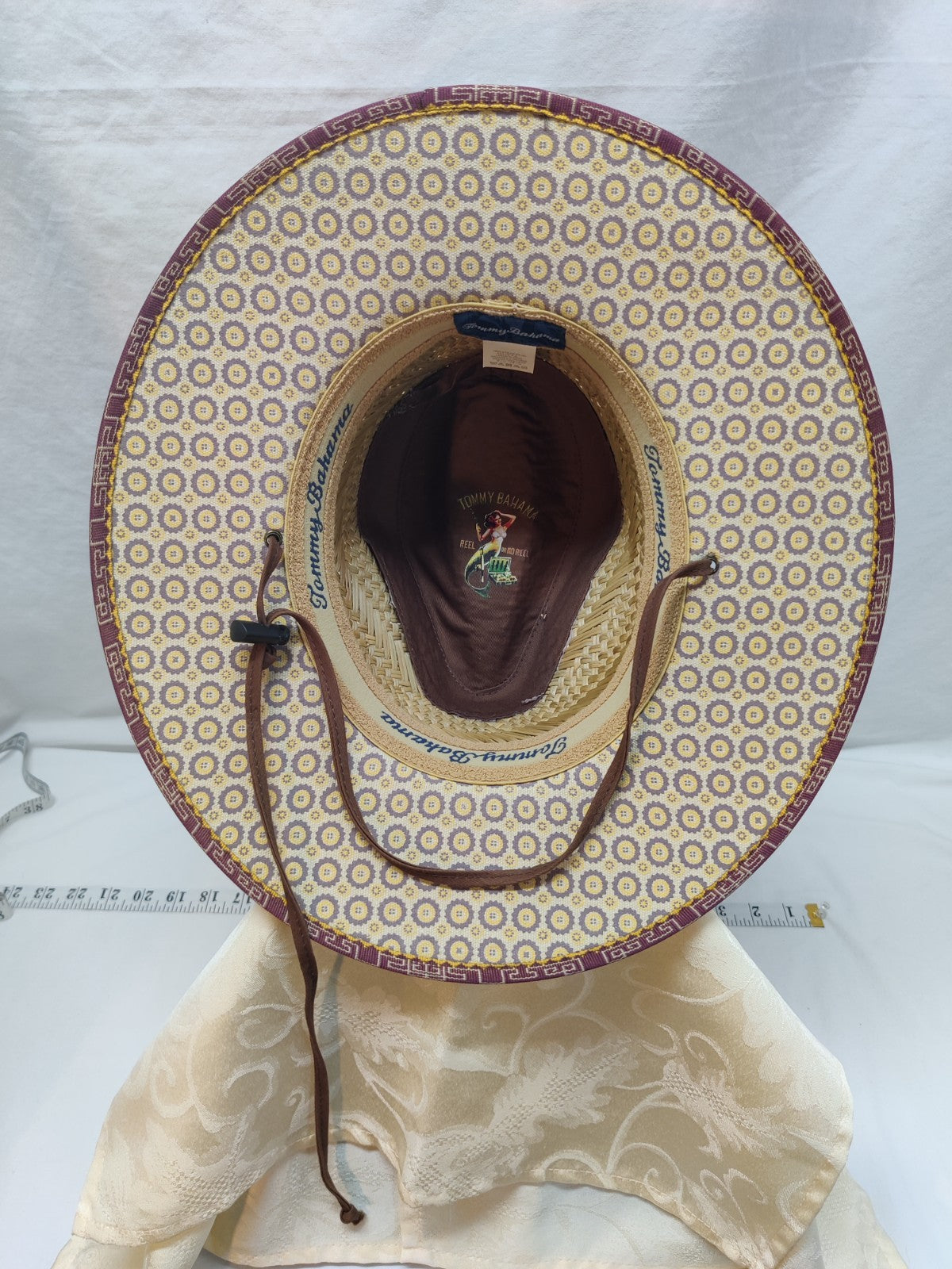 Tommy Bahama Straw Fedora Sun Hat - Natural Woven - Brown Leather Band