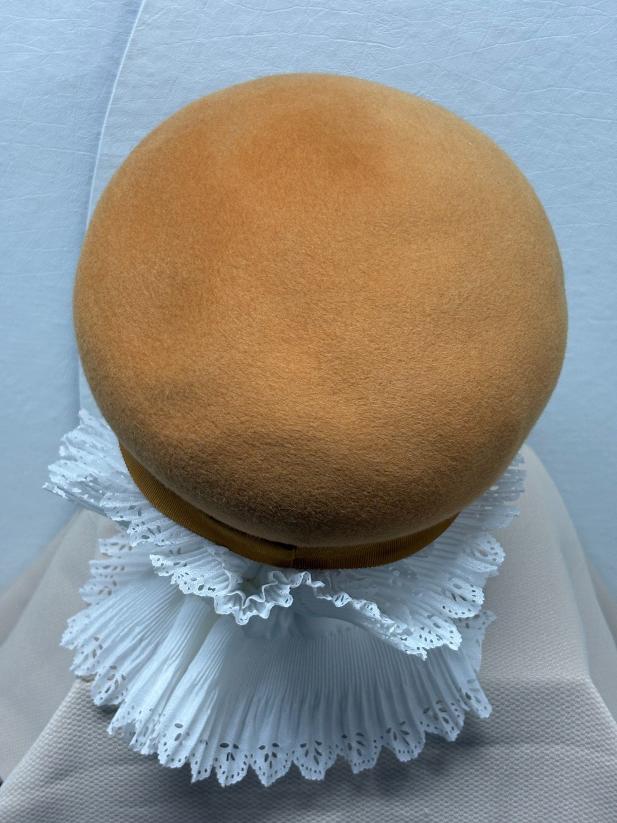 Camel Tan Baker Boy Newsboy Hat - Gold Chain & Rhinestone Trim - Designer Bling
