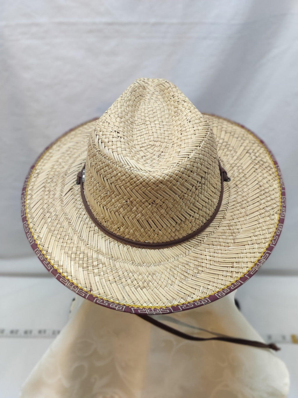Tommy Bahama Straw Fedora Sun Hat - Natural Woven - Brown Leather Band