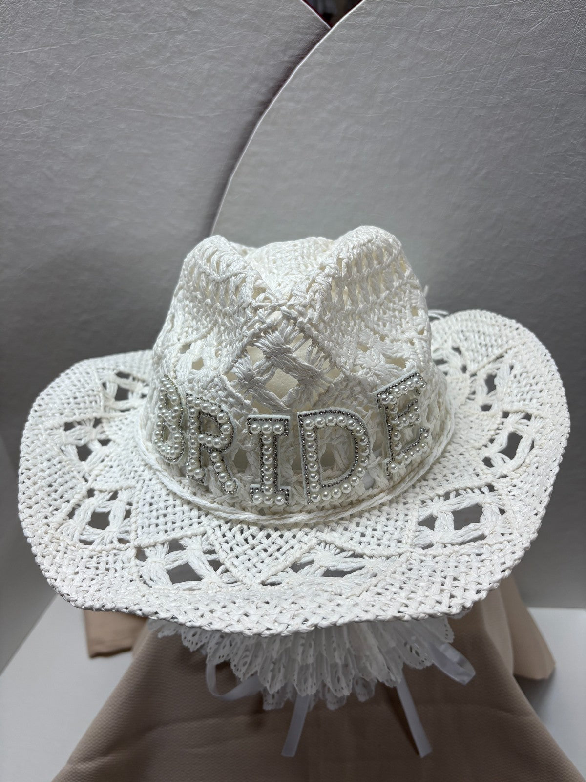 Bride Cowboy Hat plus Groom Baseball Cap couple set - Wedding Bundle $8 EXTRA!