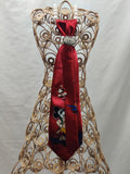 Women's Disney Jabot Necklace - Red Satin Silk Tie - Mickey Mouse - Pearl