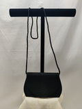 Vintage Black Satin Evening Bag Rope Braid Coil Flap - Shoulder Crossbody Formal
