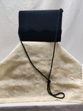 Sasha New York Black Pleated Satin Clutch - Velvet Evening Bag Crossbody