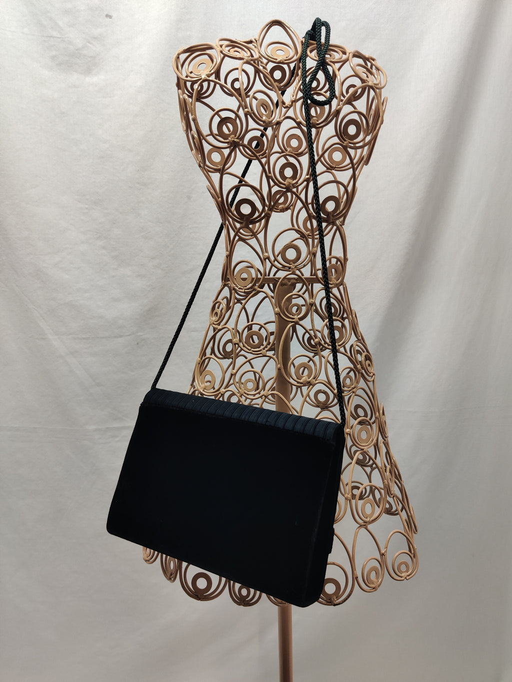 Sasha New York Black Pleated Satin Clutch - Velvet Evening Bag Crossbody