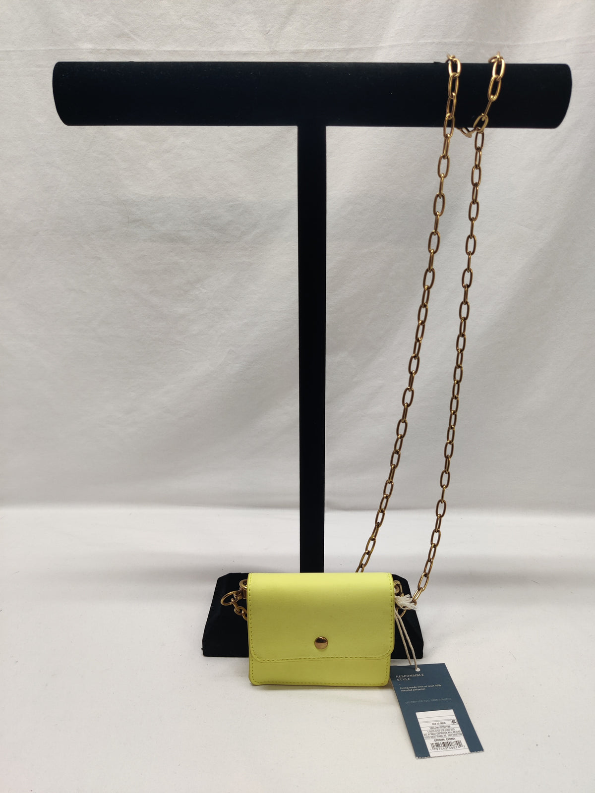 Neon Yellow Micro Crossbody Bag - Gold Chain - NWT Mini Card Purse. NWT