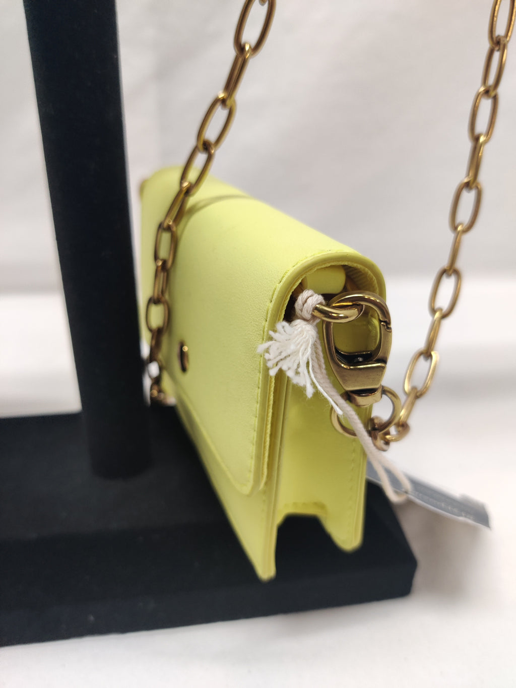 Neon Yellow Micro Crossbody Bag - Gold Chain - NWT Mini Card Purse. NWT