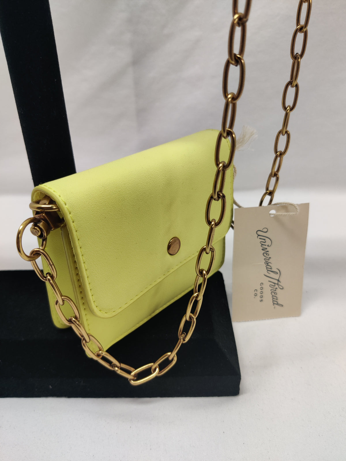 Neon Yellow Micro Crossbody Bag - Gold Chain - NWT Mini Card Purse. NWT