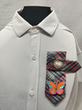 Handmade Women's Jabot Neck Tie Plaid Heart Pearl Butterfly Beaded